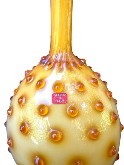 Empoli Italian Amber Cased Glass Seed Pod Bud Vase