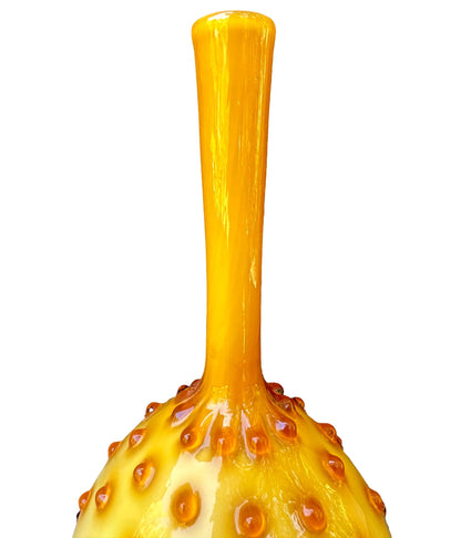 Empoli Italian Amber Cased Glass Seed Pod Bud Vase