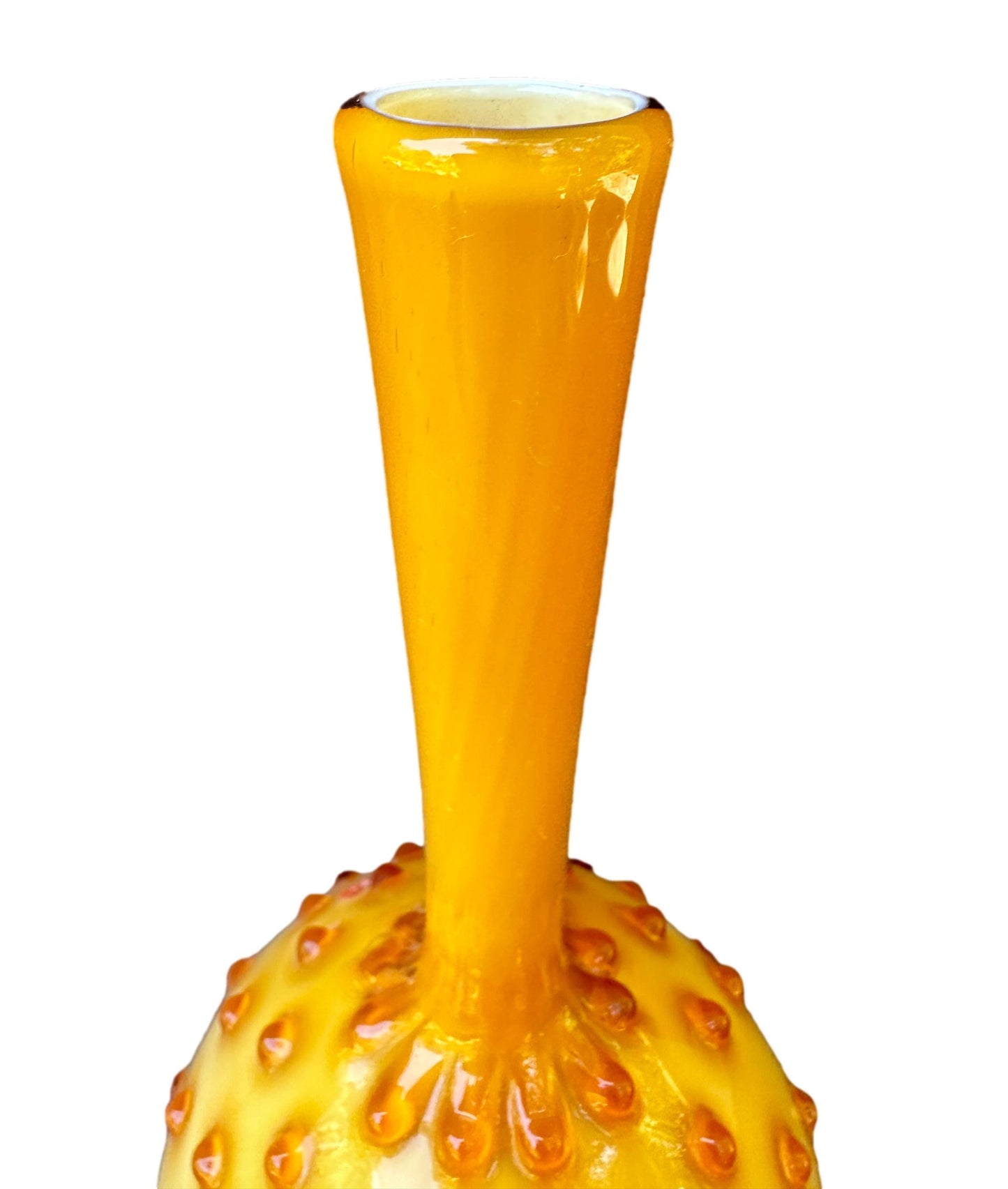 Empoli Italian Amber Cased Glass Seed Pod Bud Vase