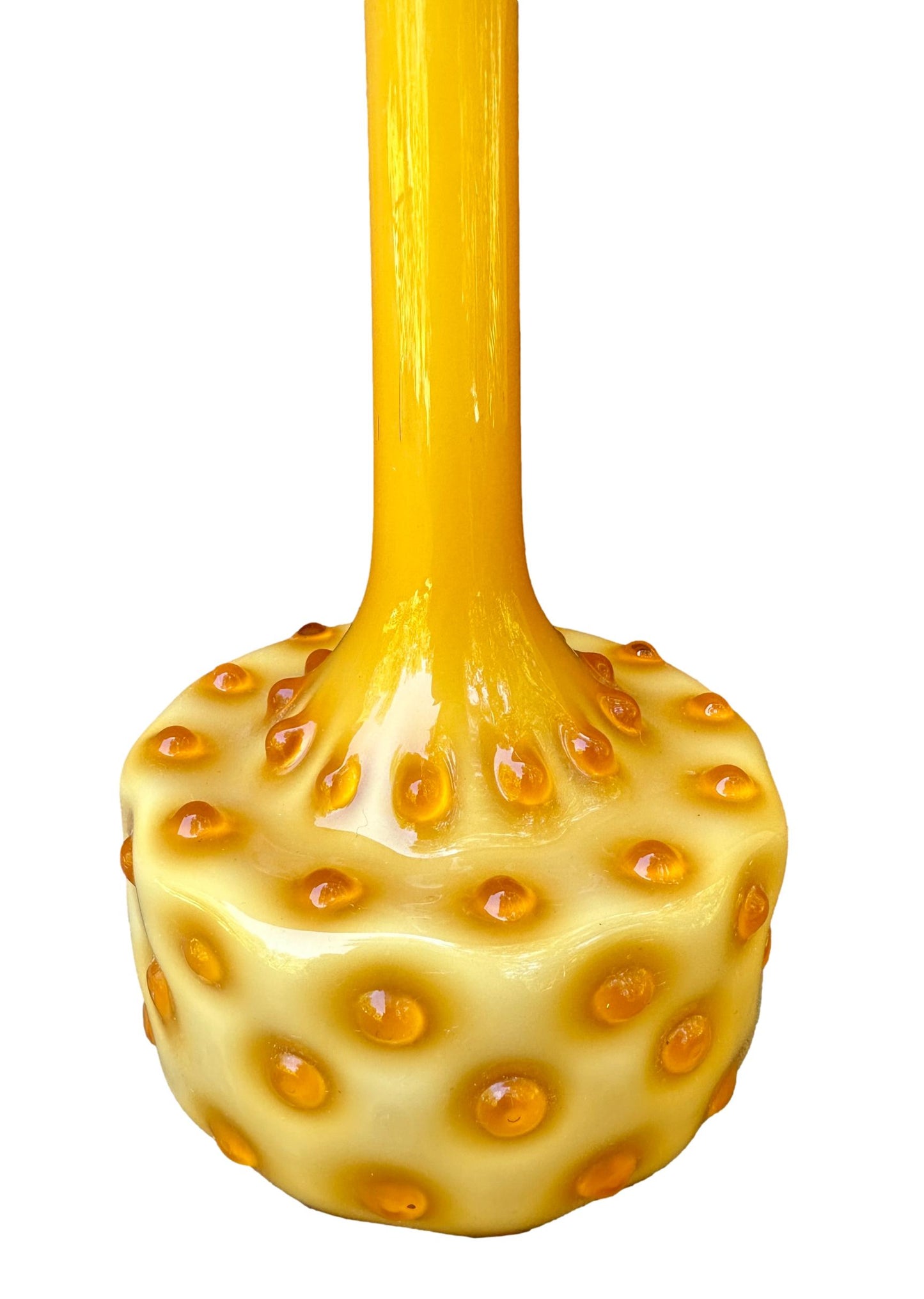 Empoli Italian Amber Cased Glass Seed Pod Bud Vase Lamp Base