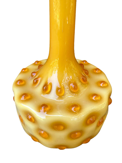 Empoli Italian Amber Cased Glass Seed Pod Bud Vase Lamp Base