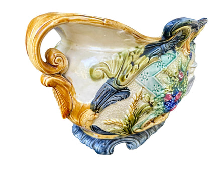 Art Nouveau Large Majolica Jardiniere Onnaing