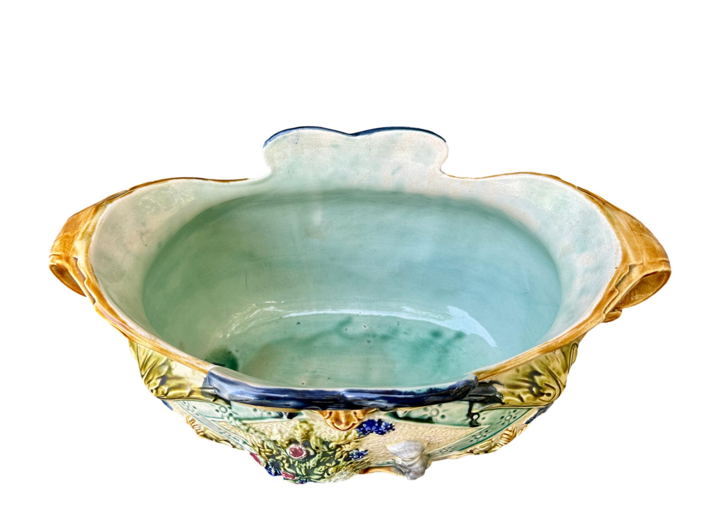 Art Nouveau Large Majolica Jardiniere Onnaing