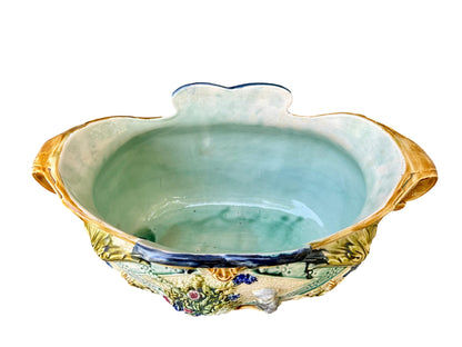 Art Nouveau Large Majolica Jardiniere Onnaing