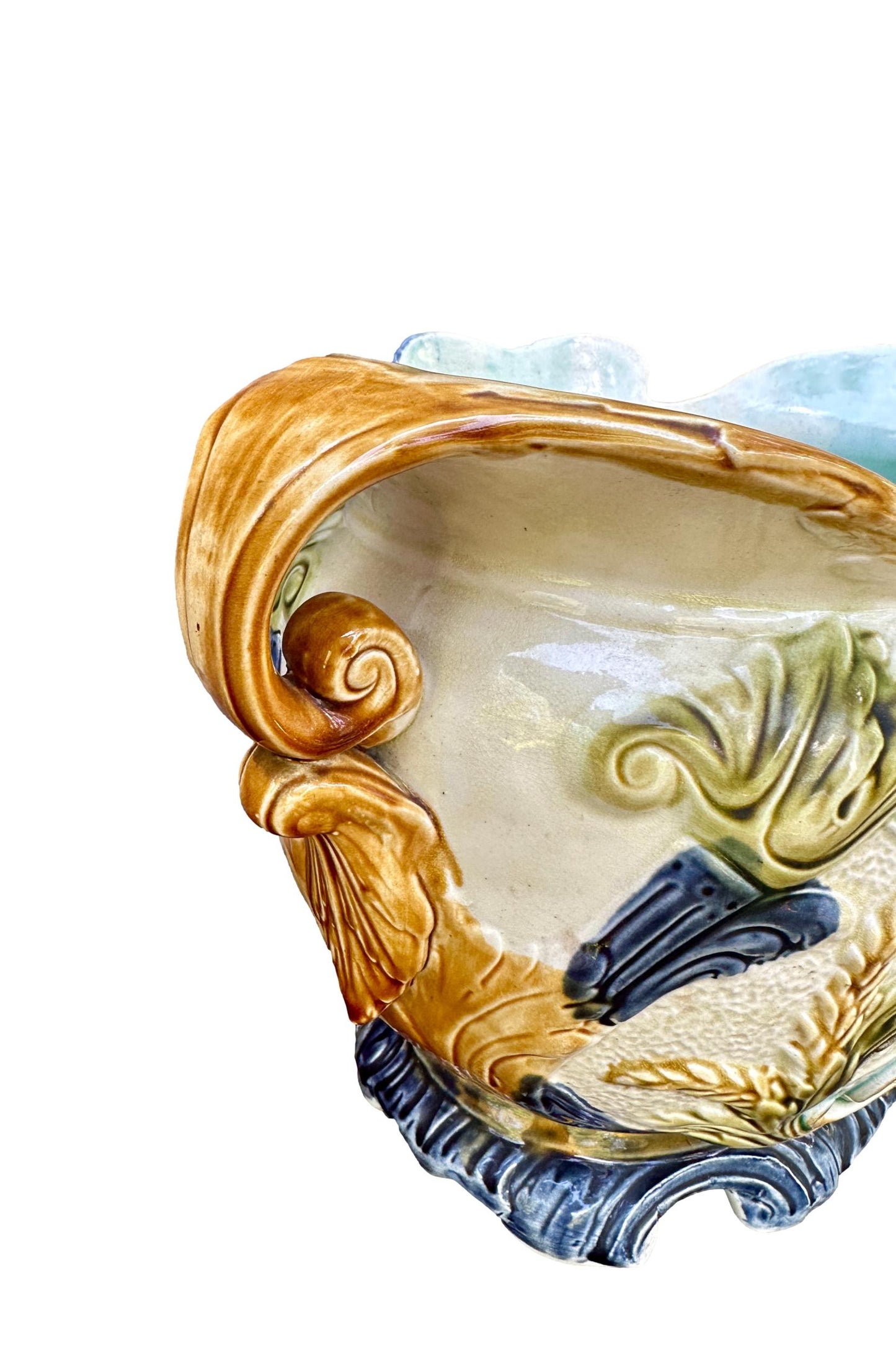 Art Nouveau Large Majolica Jardiniere Onnaing