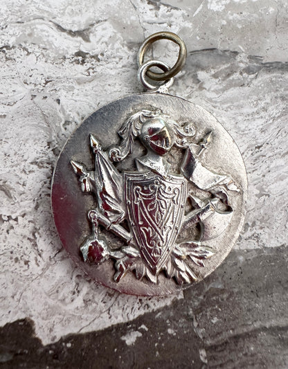 Silver-plated Saint Joan of Arc Pendant