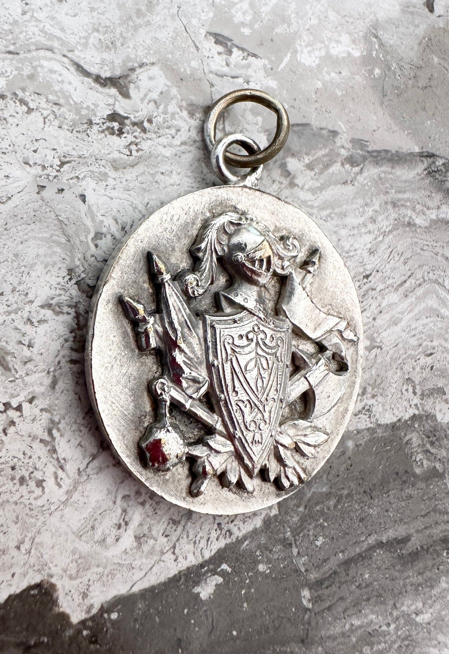 Silver-plated Saint Joan of Arc Pendant