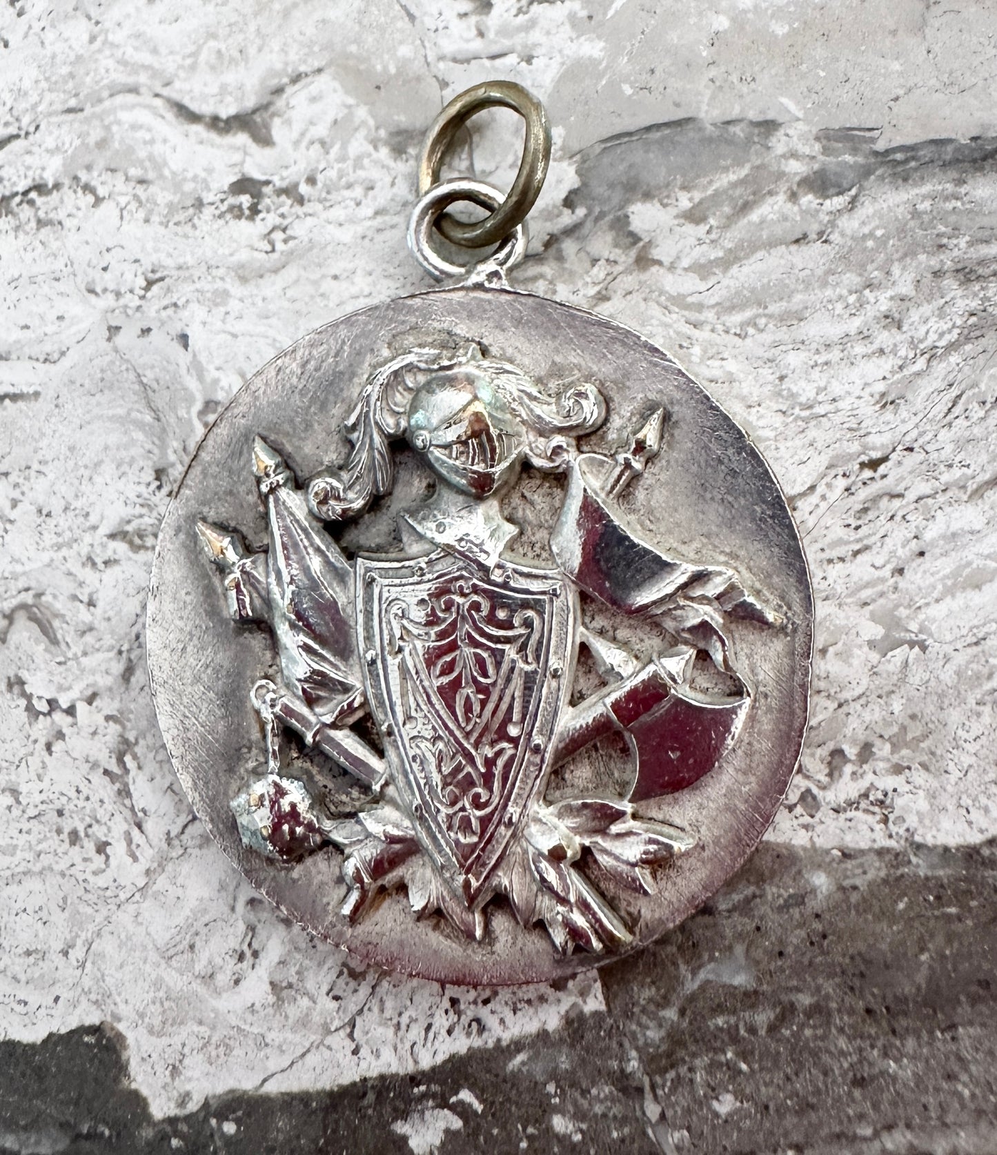 Silver-plated Saint Joan of Arc Pendant