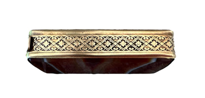 French Antique Agate Brass Pyrogenic Fire box