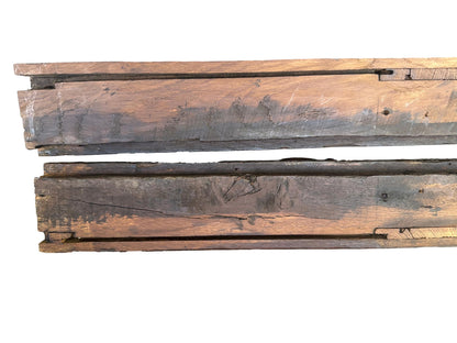 Pair of Antique Carved Oak Columns 17th 18th Century
