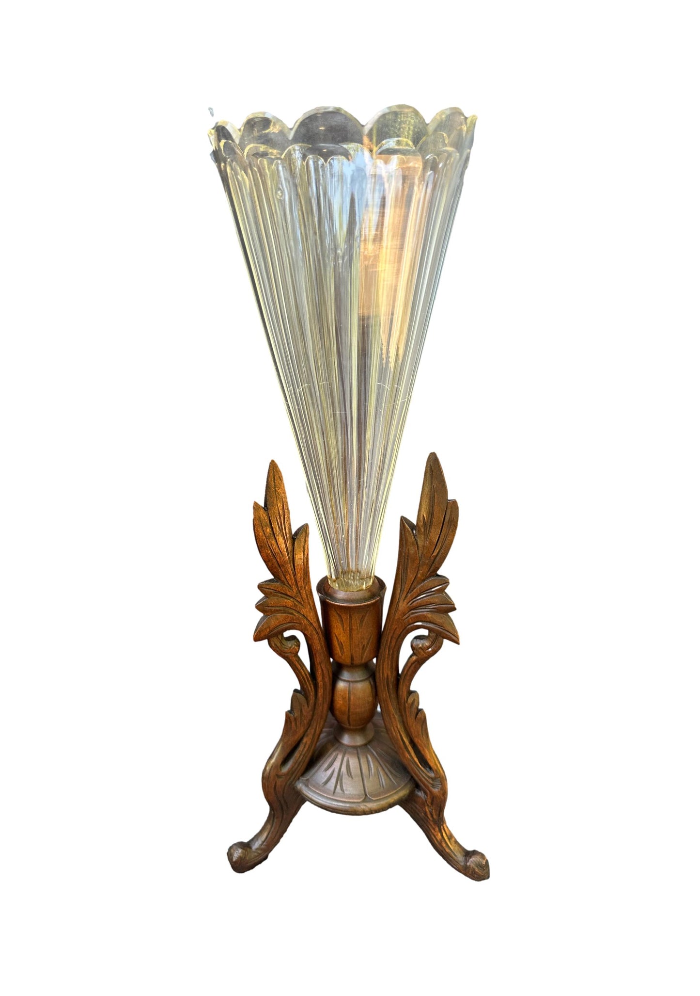 Antique Pair of black forest crystal vases 19th