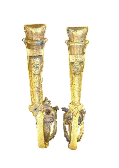 Louis XVI Style Pair of Ormolu Bronze Tiebacks Holdbacks 19th