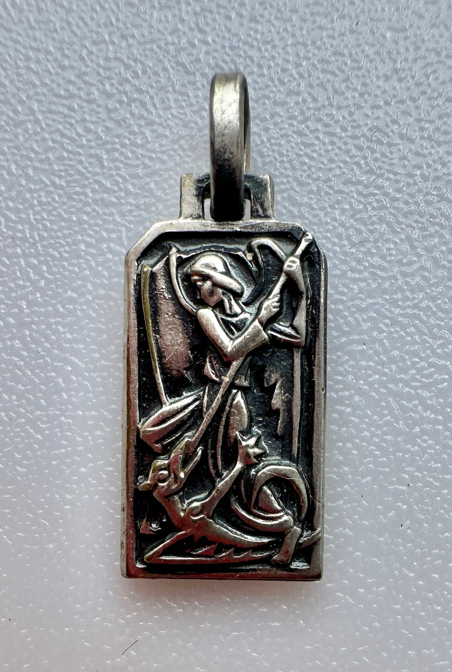 FERNAND PY Saint Michael Silver Metal Art Deco Medal