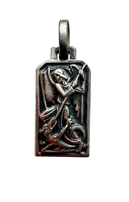 FERNAND PY Saint Michael Silver Metal Art Deco Medal