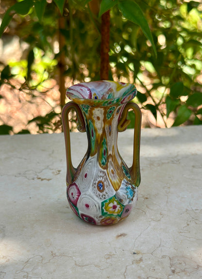 Vintage Murano Millefiori Vase – Hand Blown 1960s Art Glass