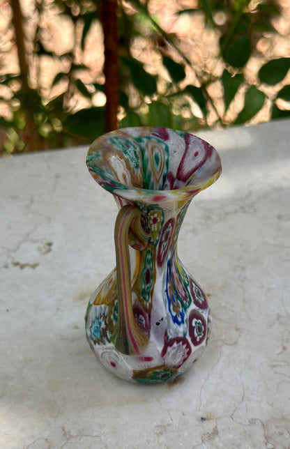 Vintage Murano Millefiori Vase – Hand Blown 1960s Art Glass