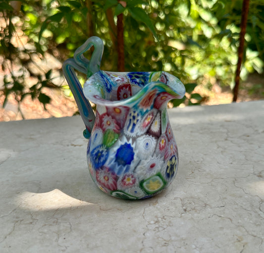 Vintage Murano Millefiori Mini Pitcher – 1960s Art Glass