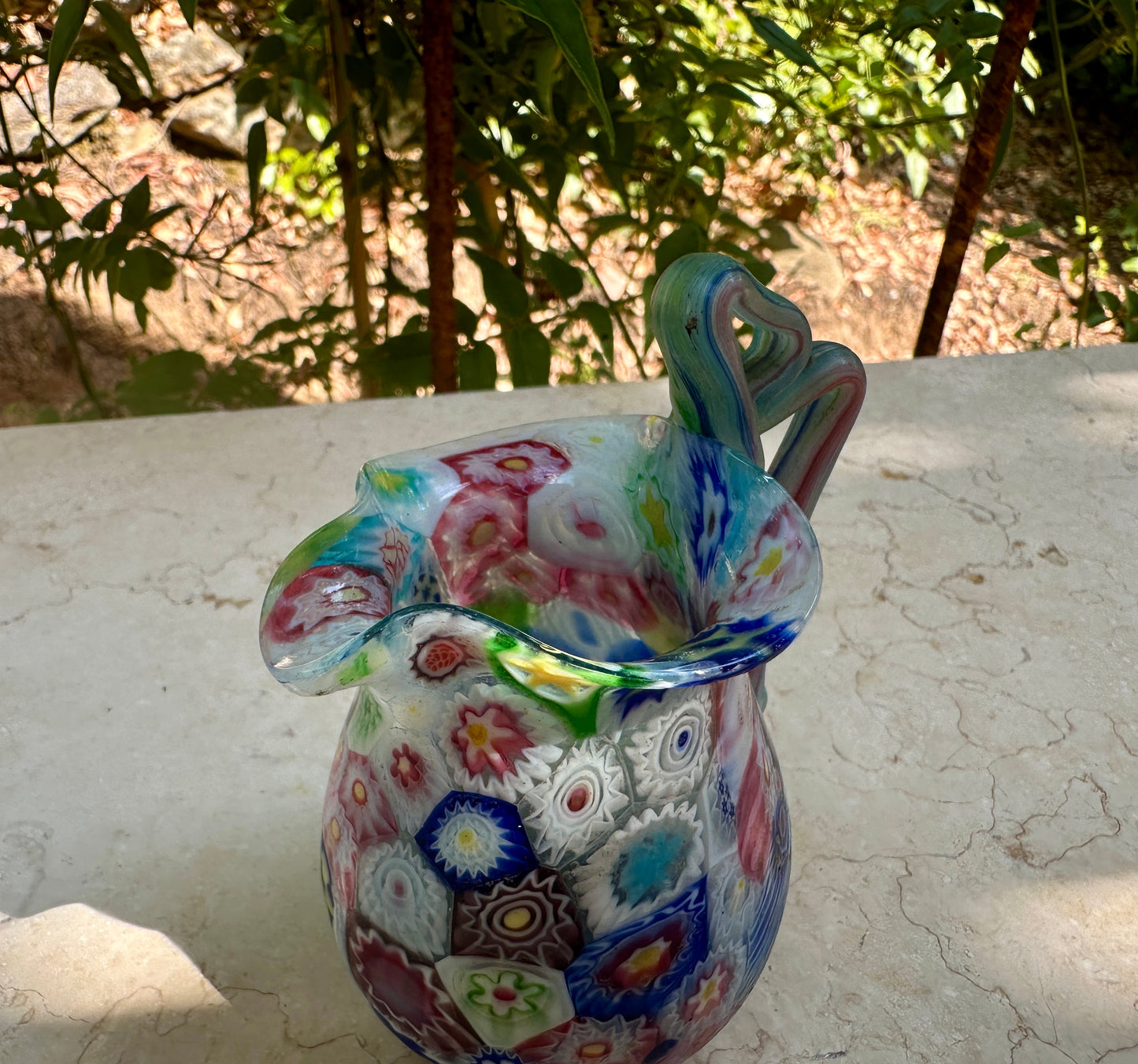 Vintage Murano Millefiori Mini Pitcher – 1960s Art Glass