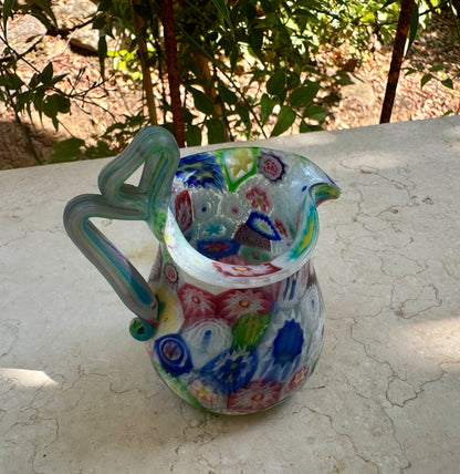 Vintage Murano Millefiori Mini Pitcher – 1960s Art Glass