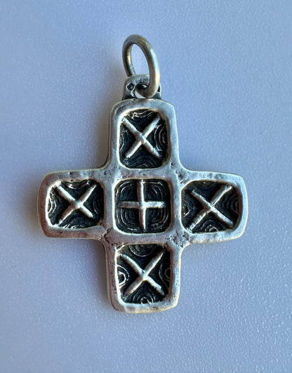 Antique French Religious Sterling Silver Celtic Cross