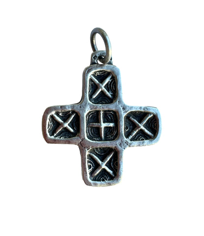 Antique French Religious Sterling Silver Celtic Cross