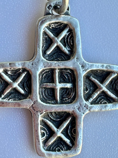 Antique French Religious Sterling Silver Celtic Cross