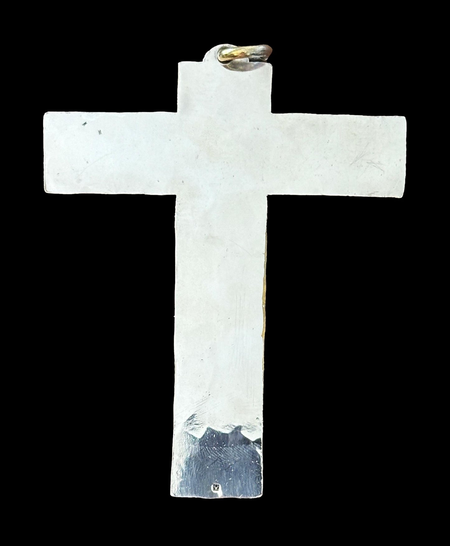 RARE Jean Desprès Art Deco silver-plated bronze cross