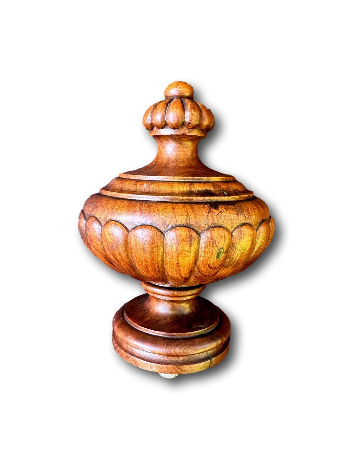 Architectural Walnut Wood Stairwell Finial