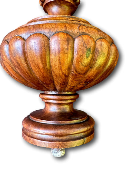 Architectural Walnut Wood Stairwell Finial