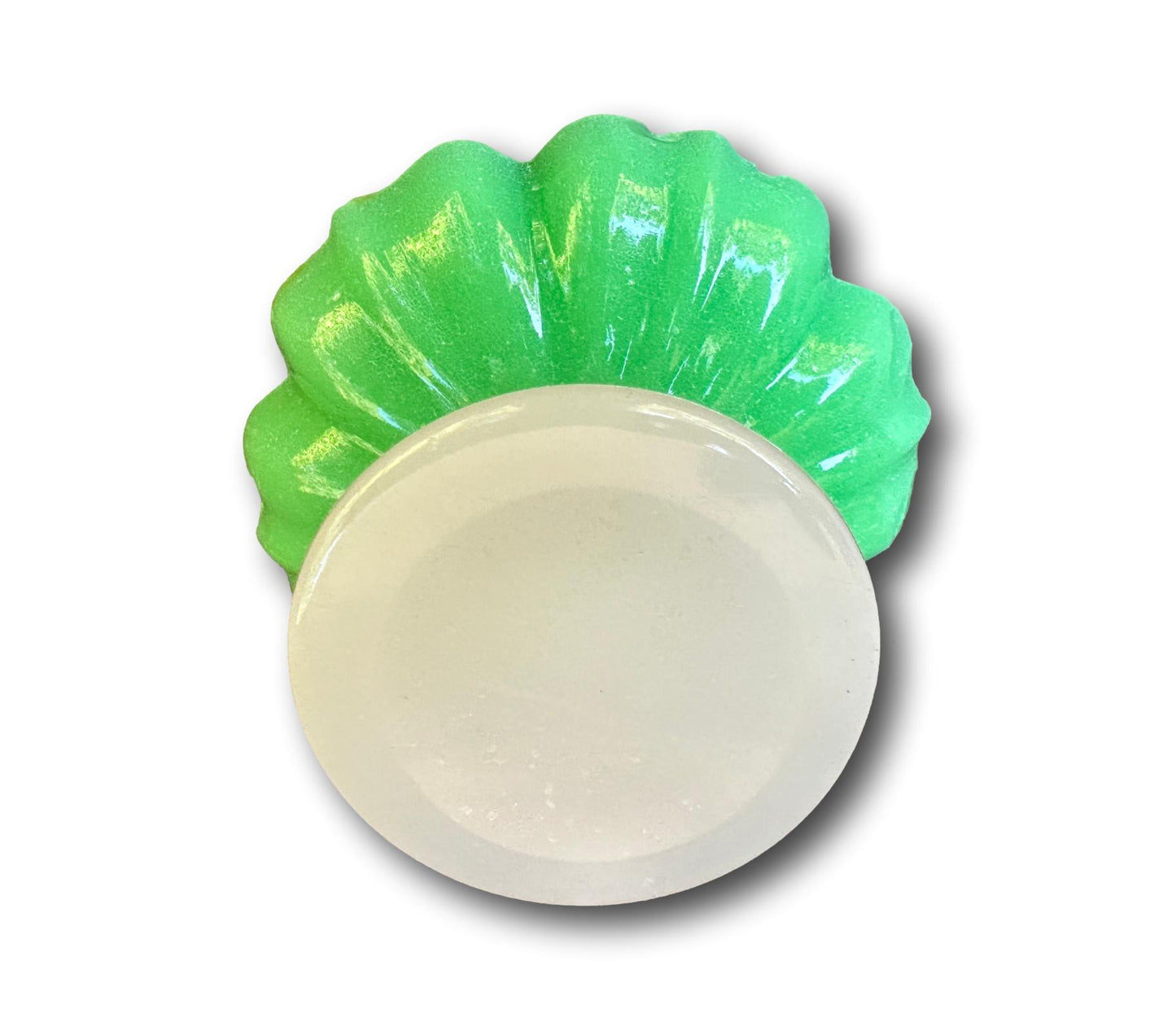 Green and White Opaline Jewelery Ring Dish Cup