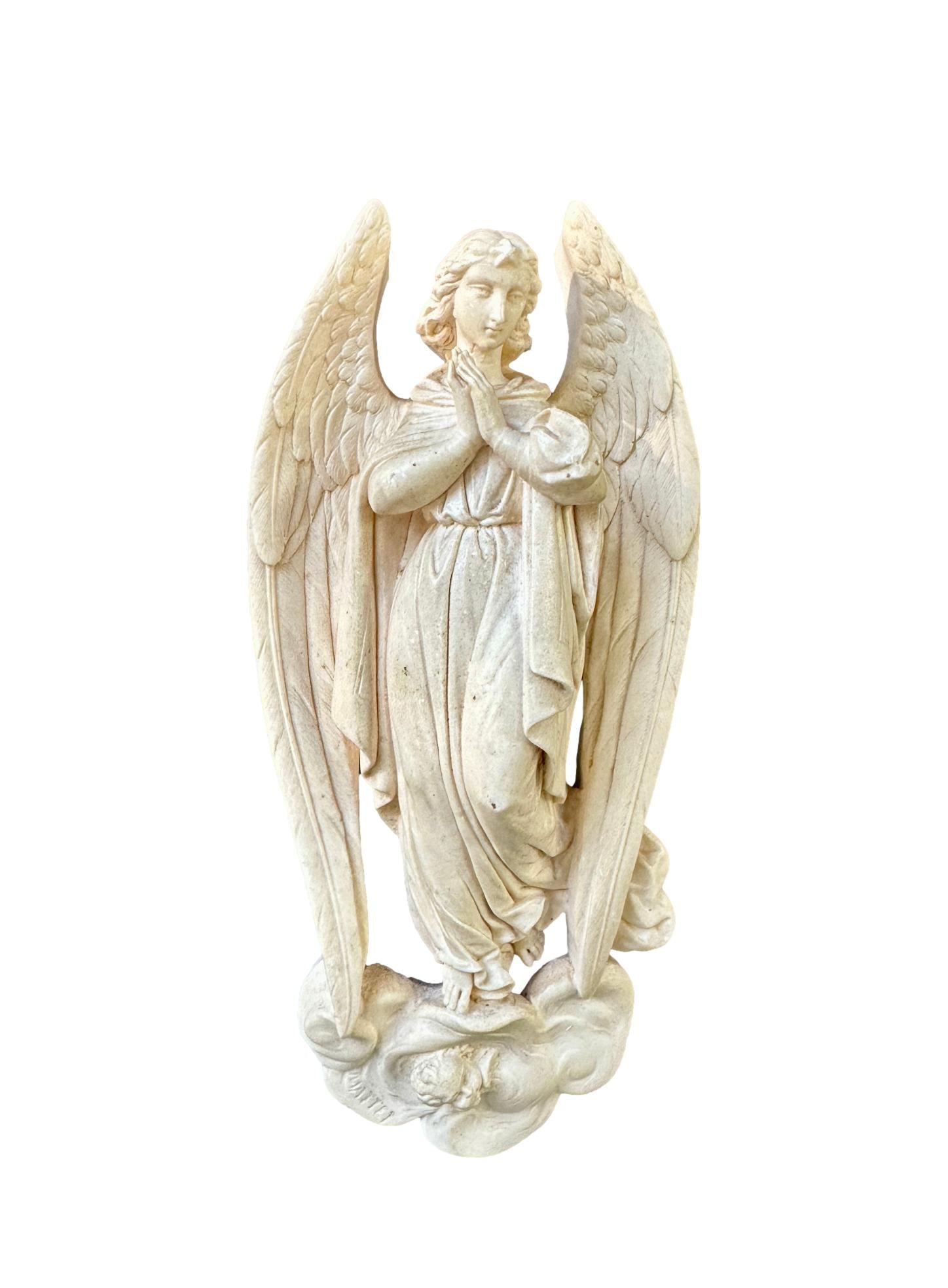 19th century angel sculpture signed Mattei French religious art