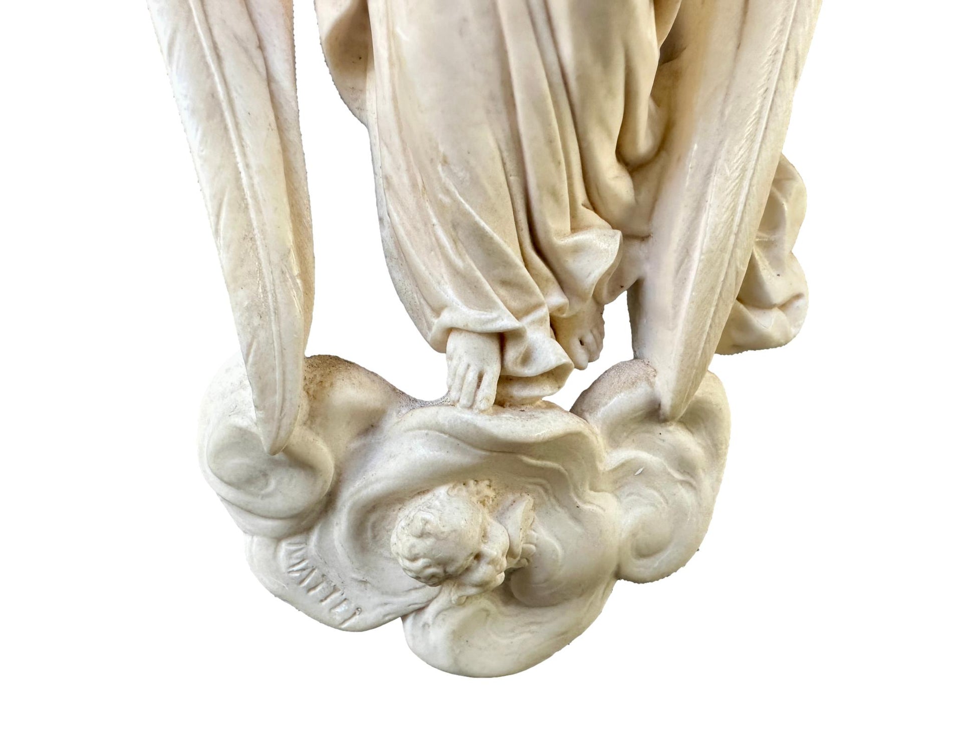 19th century angel sculpture signed Mattei French religious art