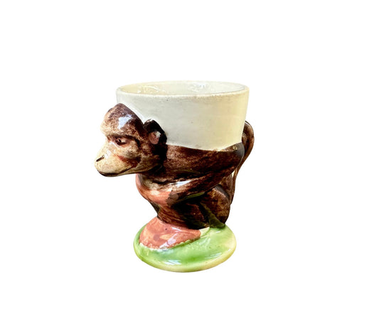 Rare Sarreguemines Monkey Egg Cup
