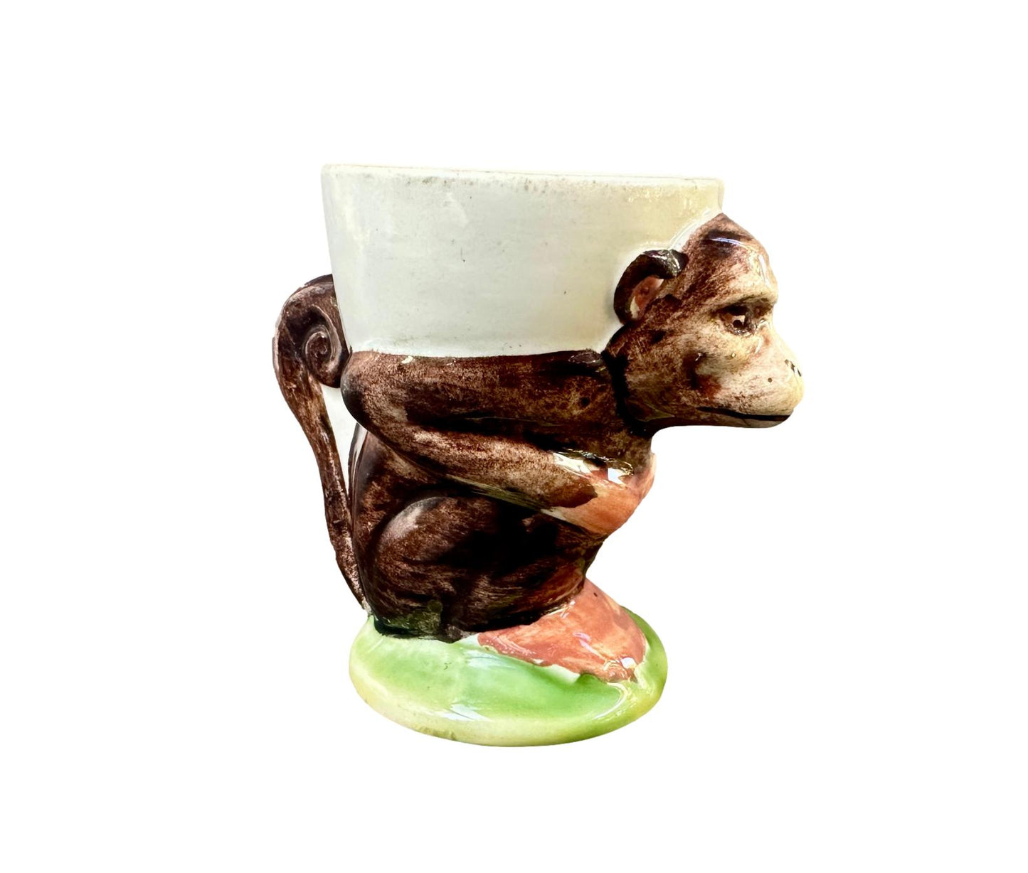 Rare Sarreguemines Monkey Egg Cup