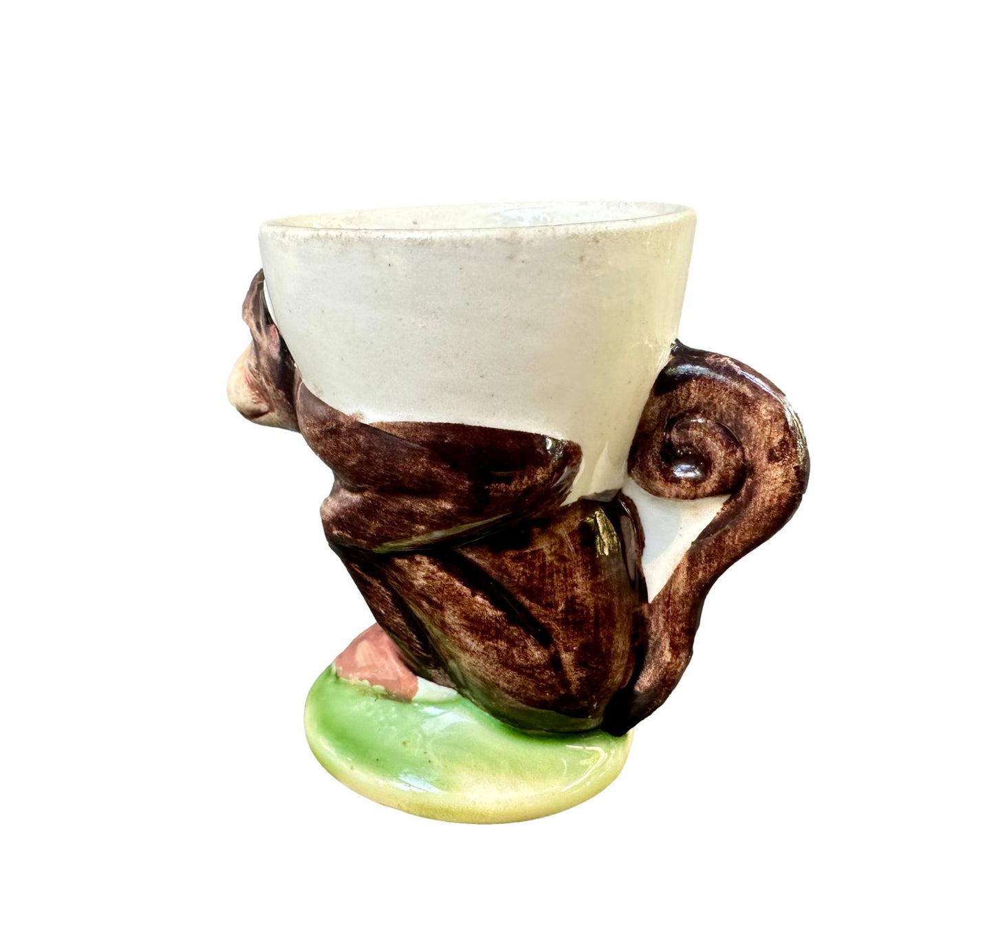 Rare Sarreguemines Monkey Egg Cup