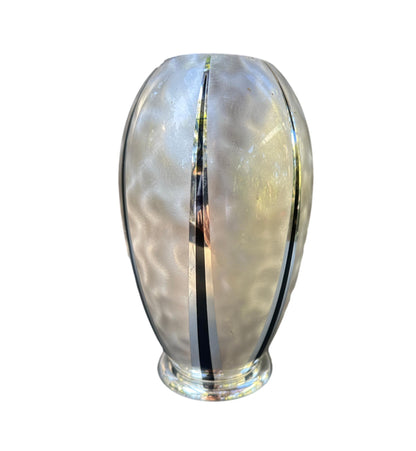 Art Deco WMF Metal Vase – 1930s German Silverplate Chrome Ikora Style
