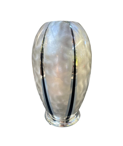 Art Deco WMF Metal Vase – 1930s German Silverplate Chrome Ikora Style