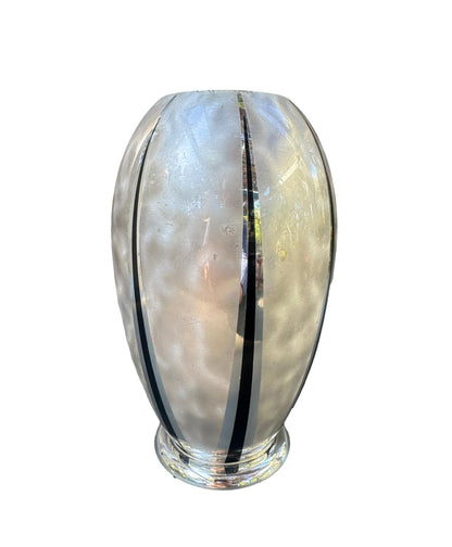 Art Deco WMF Metal Vase – 1930s German Silverplate Chrome Ikora Style