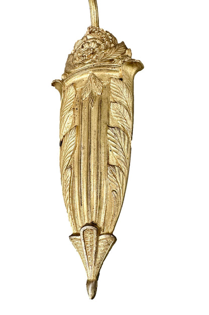 Pair of 1920s Noverdy French Art Deco Wall Sconces, Gilded Bronze and Pâte de Verre Shades