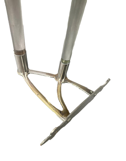 French Art Deco Glass and Nickel Wall Towel Rail Holder, 1920s Bathroom Wall Bar