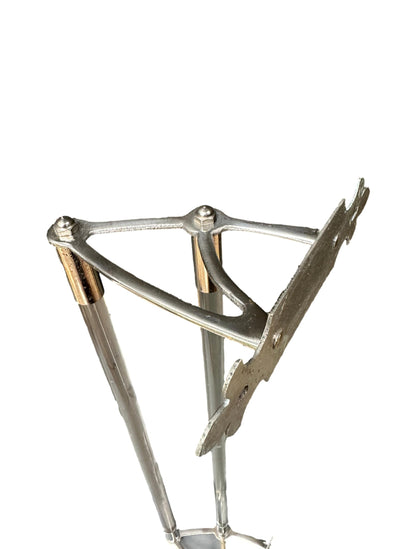 French Art Deco Glass and Nickel Wall Towel Rail Holder, 1920s Bathroom Wall Bar