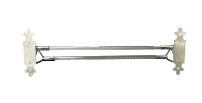 French Art Deco Glass and Nickel Wall Towel Rail Holder, 1920s Bathroom Wall Bar