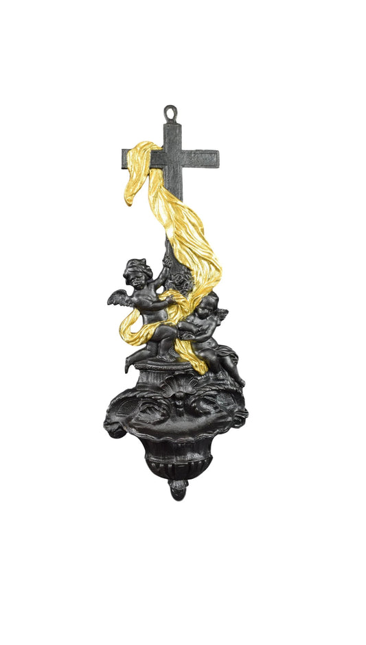 Religious Cast Iron Wall Holy Water Font