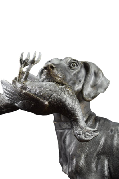 C.MASSON Large Sculpture Hunting Dog French