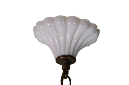 White Opaline Chandelier 5 Lights