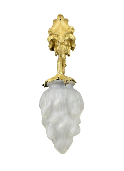 Antique French Lion Bronze Sconce – 19th Century Lighting