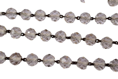 1890's  Religious Glass Beads Sterling Silver Rosary