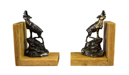 Art Deco Bookends Elks Signed