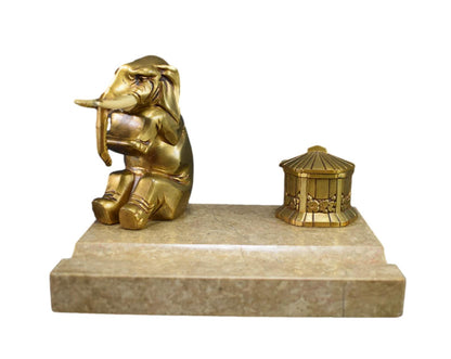 Art Deco French Elephant Inkwell