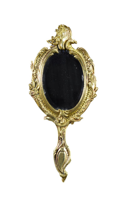 French Bronze hand mirror 19th